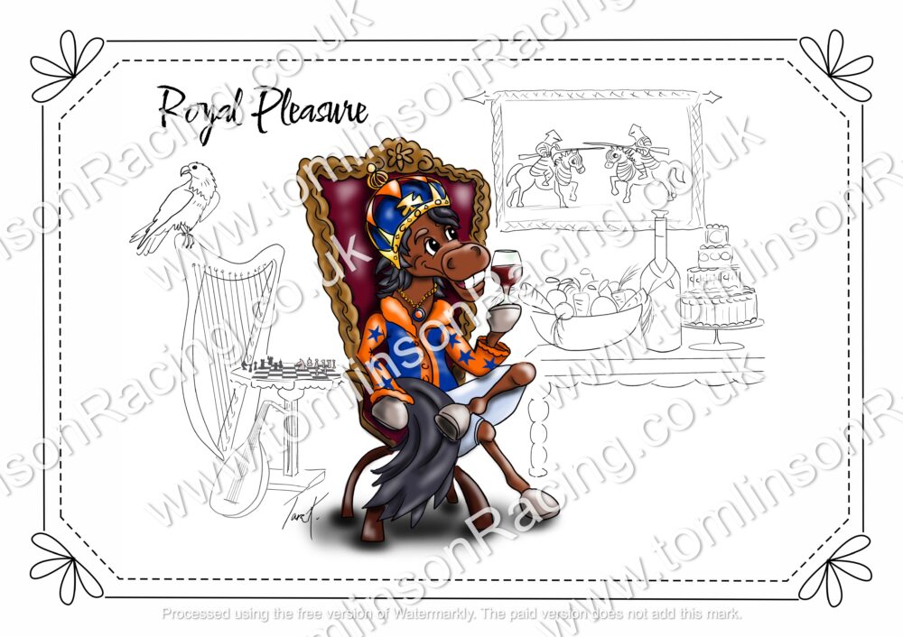 Cartoon A4 Framed Picture of Royal Pleasure